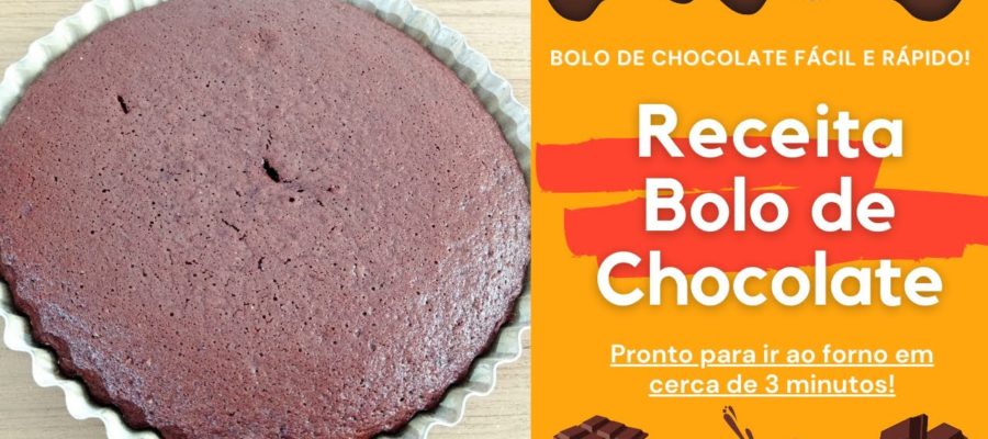 Bolo de chocolate sem forno - receita fácil e rápida